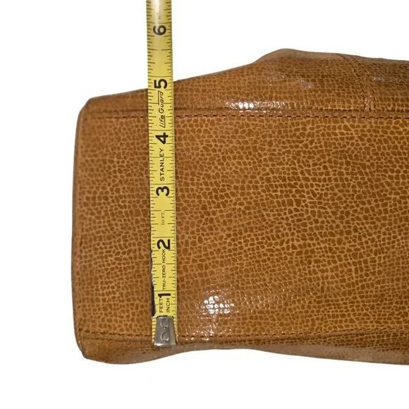 HOBO Sheila Medium Satchel Crossbody Tan Crackle Print Leather Zip Top Bag - Picture 4 of 12